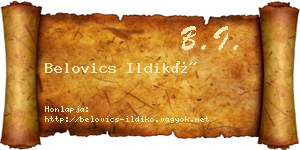 Belovics Ildikó névjegykártya